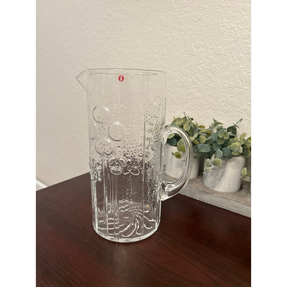 Vintage Littala‎ Glass Pitcher, Oiva Toikka